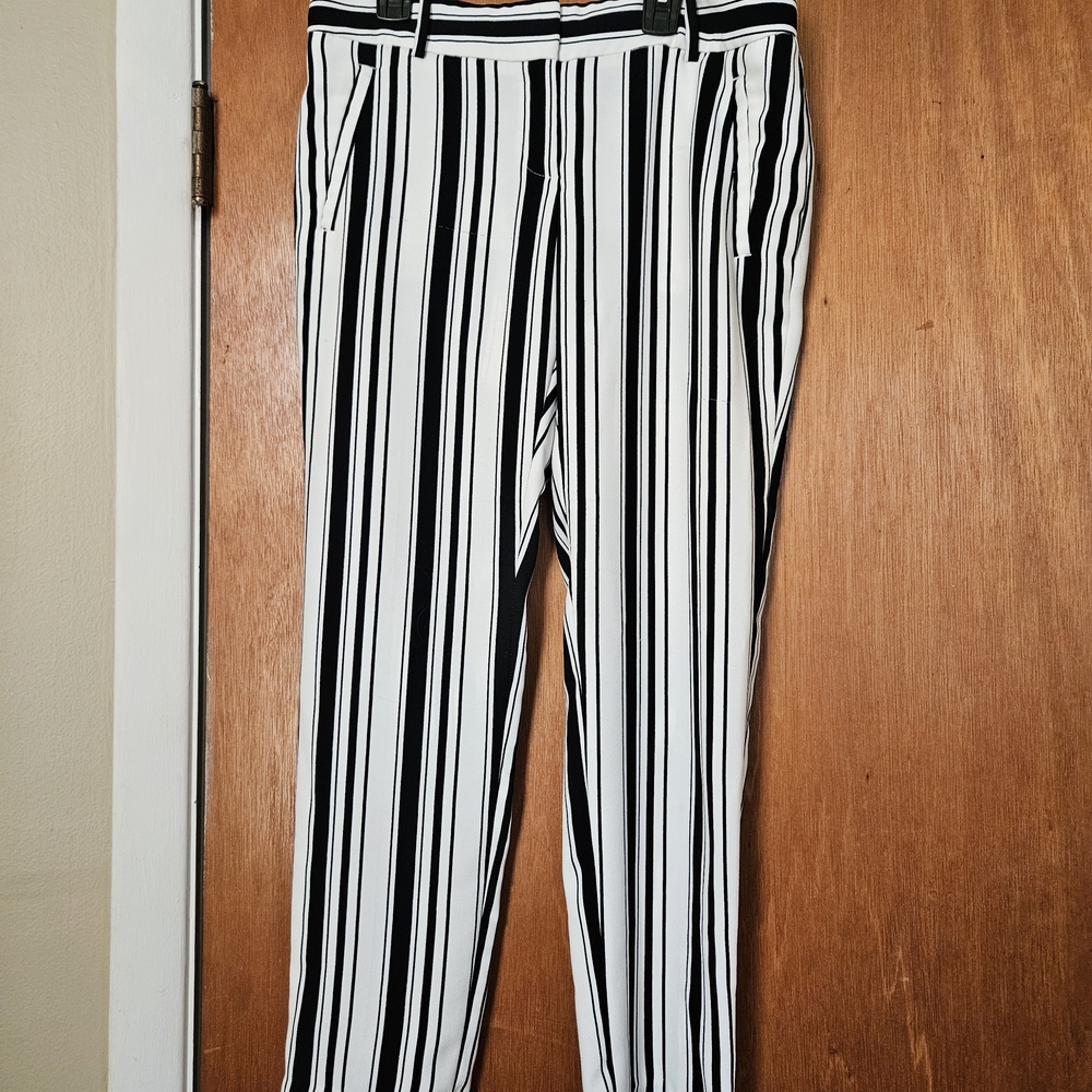 The Limited Black and White Striped Pants